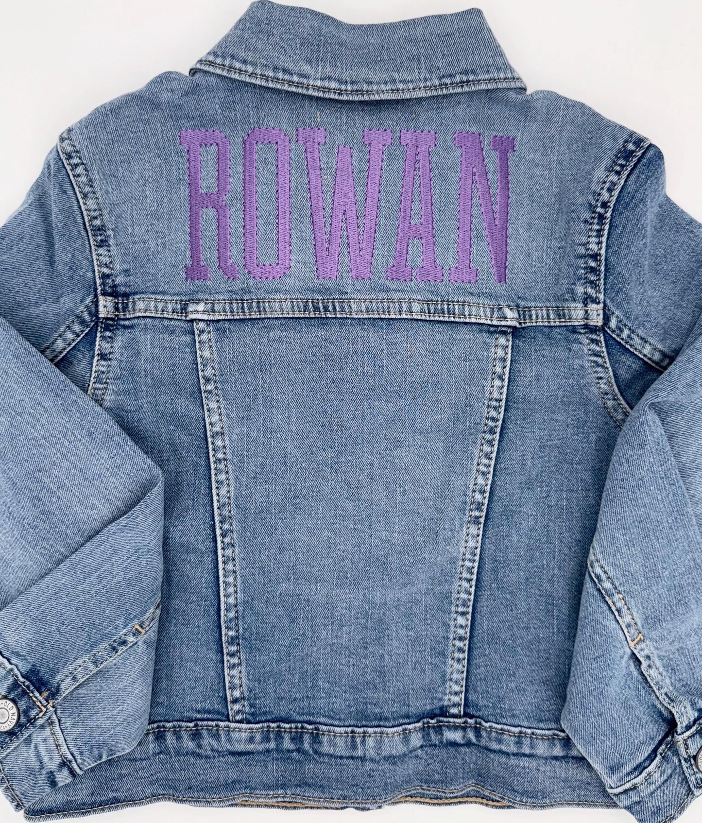 Personalized Girls Blue Jean Jacket, Baby Toddler | Winter Clothes, Customize, Embroidery, Rainbow, Pink, Purple, White,  Embroidered Name