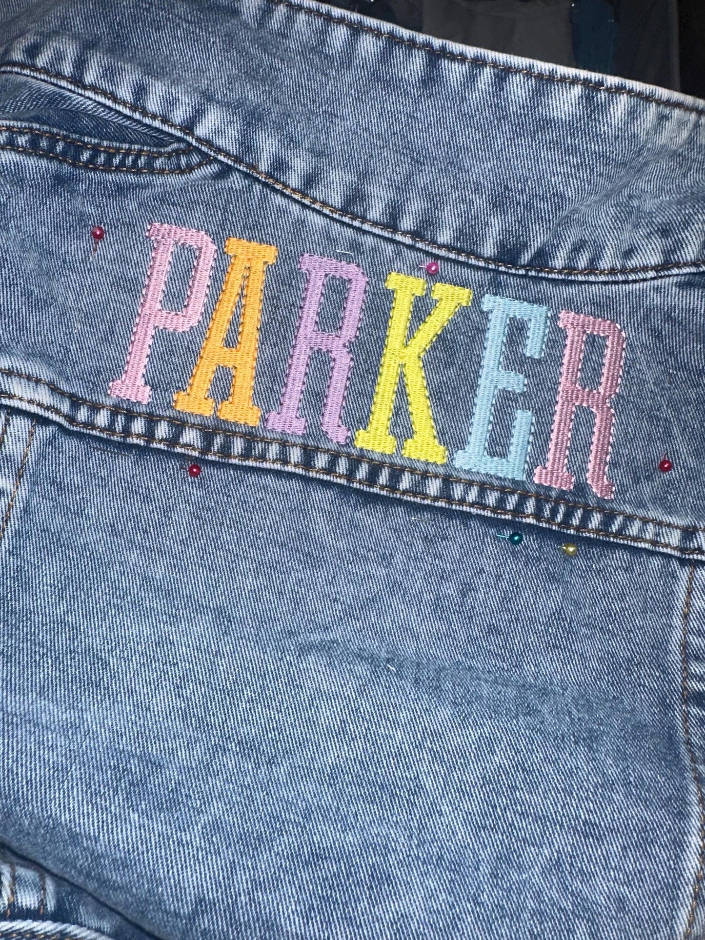 Personalized Girls Blue Jean Jacket, Baby Toddler | Winter Clothes, Customize, Embroidery, Rainbow, Pink, Purple, White,  Embroidered Name