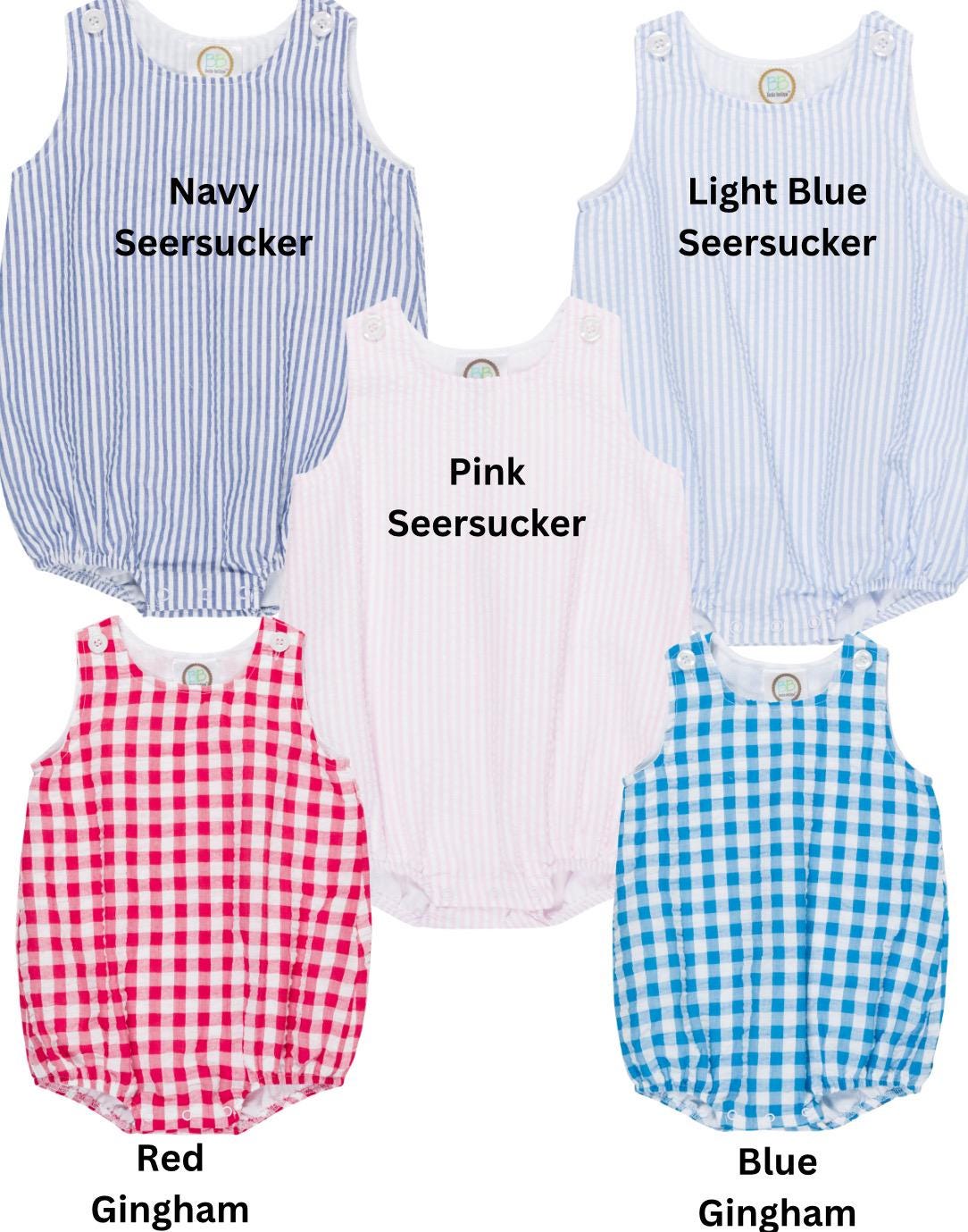 Customizable Unisex Blue Gingham Bubble, Baby Boy Girl Toddler | Dad’s Dude, Daddy’s Girl, Monogram, Personalize, Name Embroidery