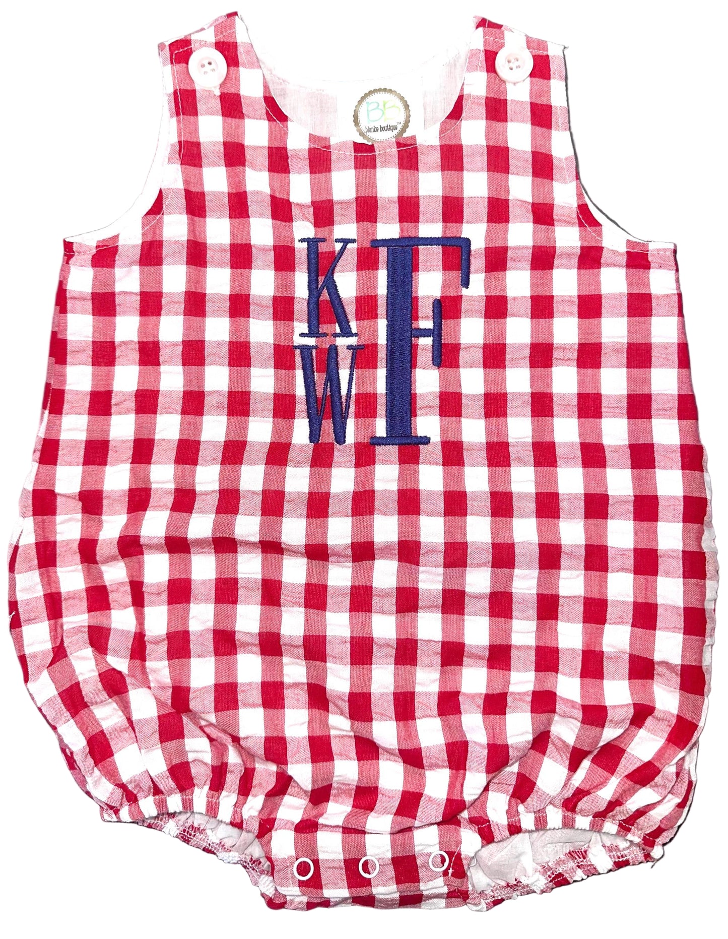 Customizable Unisex Red Gingham Bubble, Baby Boy Girl Toddler | Dad’s Dude, Daddy’s Girl, Monogram, Personalize, Name Embroidery