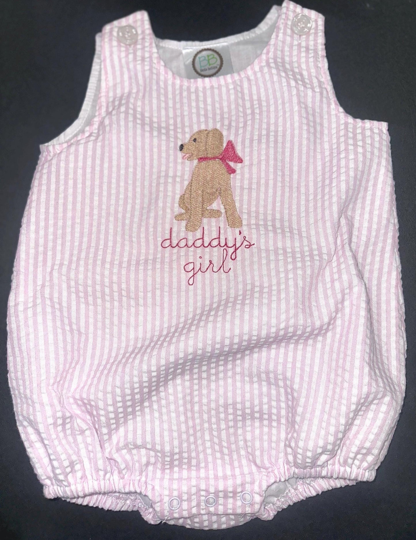 Customizable Unisex Blue Gingham Bubble, Baby Boy Girl Toddler | Dad’s Dude, Daddy’s Girl, Monogram, Personalize, Name Embroidery
