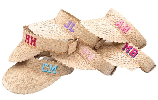Wicker Sun Visor with Block Shadow Monogram, Sun Hat, Monogram Options, Customize, Personalize, Gift Idea, Beach Necessity, Pool Day, Sunny