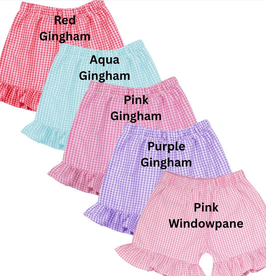 Ruffle Gingham Shorts, Baby Girl Toddler | Summer Shorts, School Shorts, Color Options, Closet Staple, Clothing Sets, Shorts Sets
