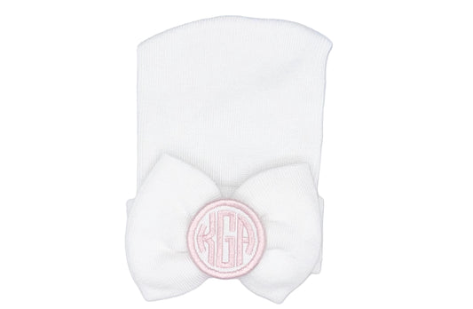 Personalized Newborn Bow Hat | Custom Baby Girl Hospital Beanie with Name or Monogram, Embroidered, Gender Neutral, Personalized (Copy)