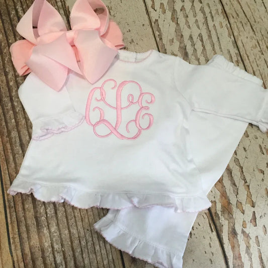 Pima Ruffle Pant Set